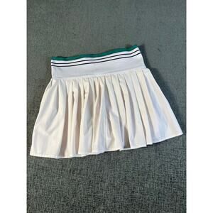 AVIA L (12/14) pleated white /green tennis pickleball skirt skort pocket